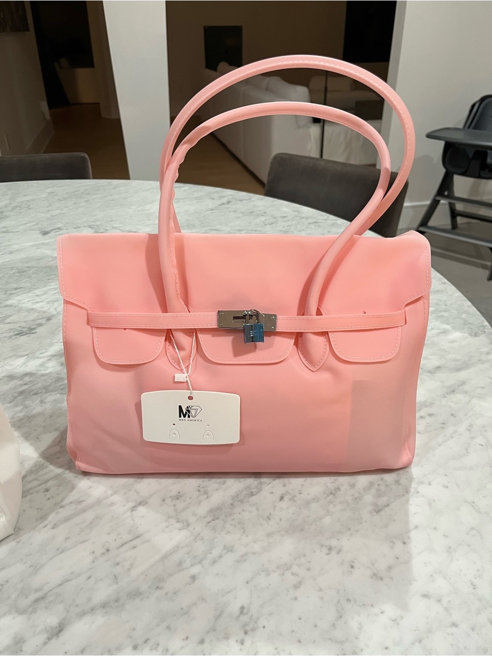 Stylish Pink jelly Birkin Tote Handbag – Unbranded